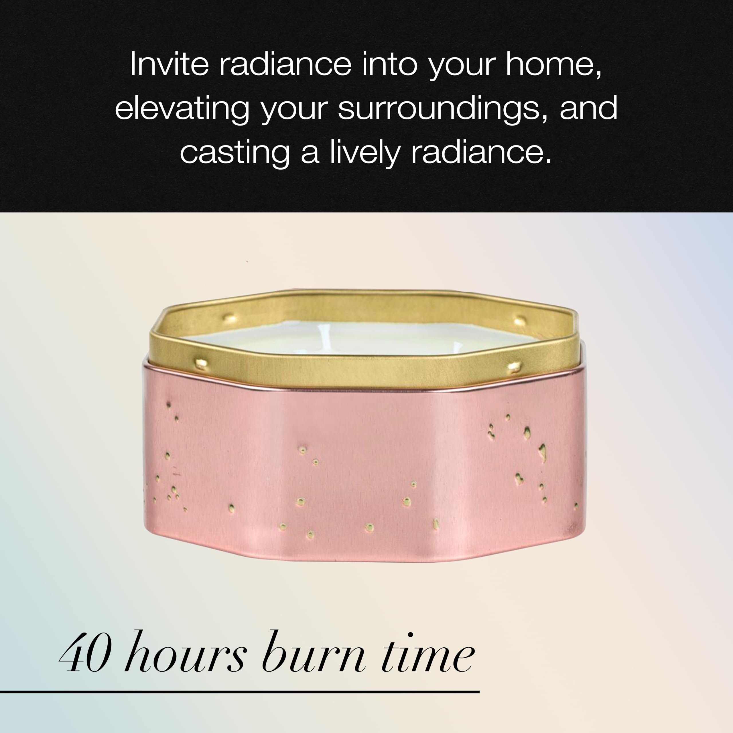 Voluspa Sparkling Rose, 3 Wick Tin Candle, 12 Ounce, 40 Hour Burn Time, Coconut Wax for Clean Burning, Handcrafted in The USA