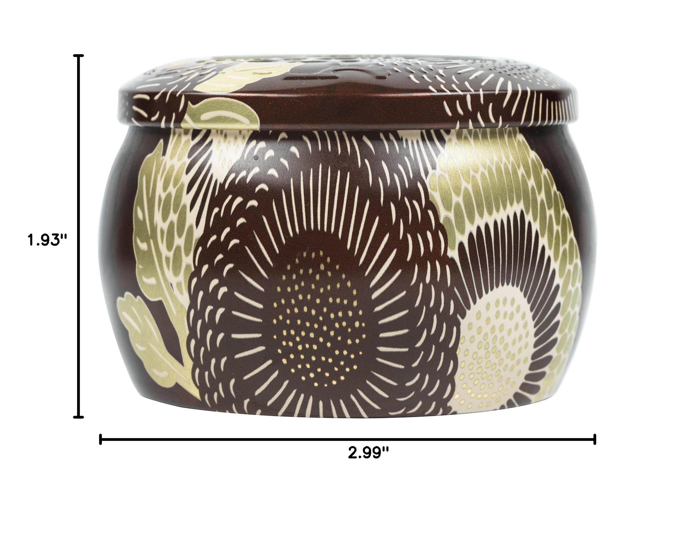 Voluspa Forbidden Fig, Mini Tin Candle, 4 oz, 25 Hour Burn Time, Coconut Wax for Clean Burning, Handcrafted in The USA