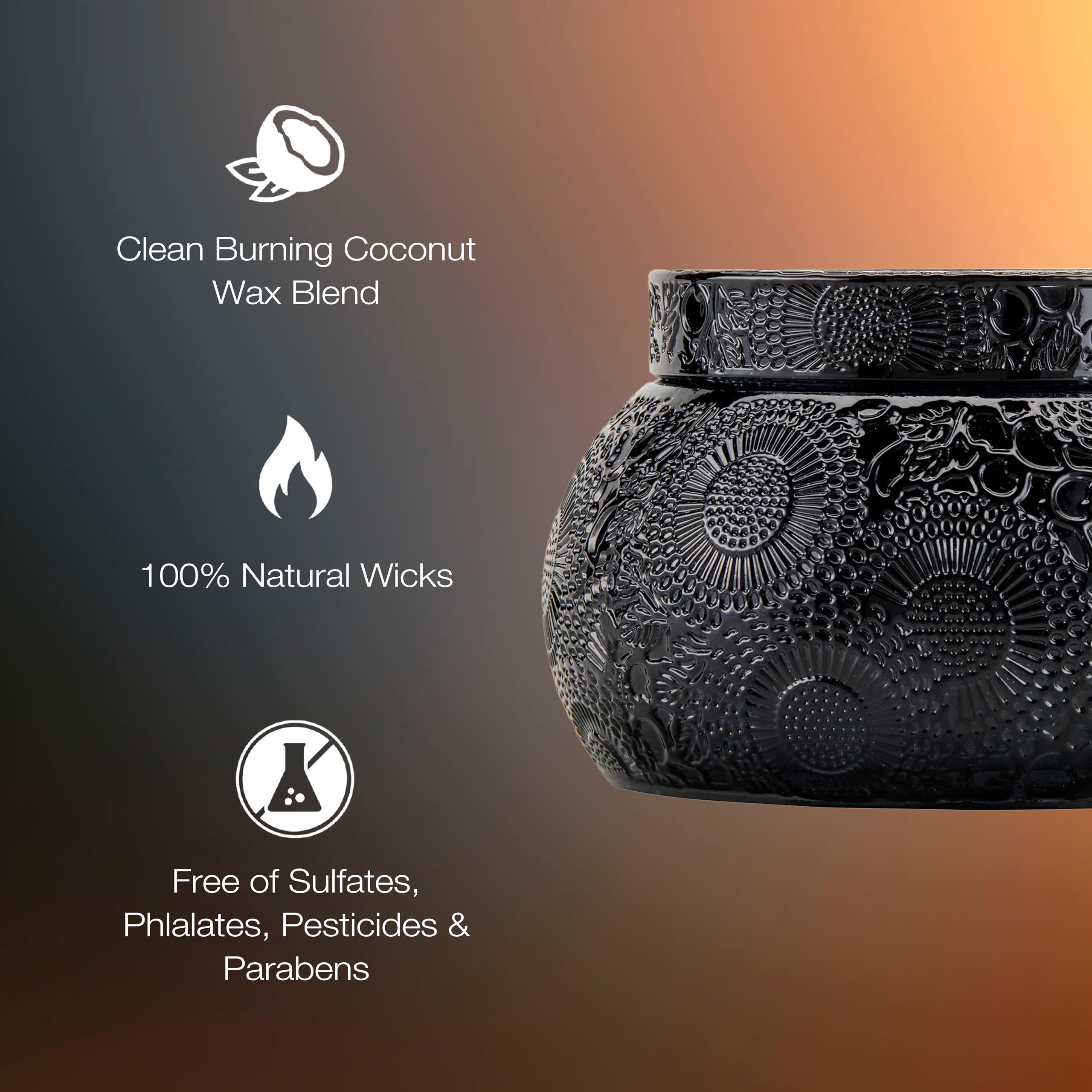 Voluspa Moso Bamboo, Glass Chawan Bowl Candle, 14 ounce, 50 Hour Burn Time, Coconut Wax for Clean Burning, Handcrafted in the USA