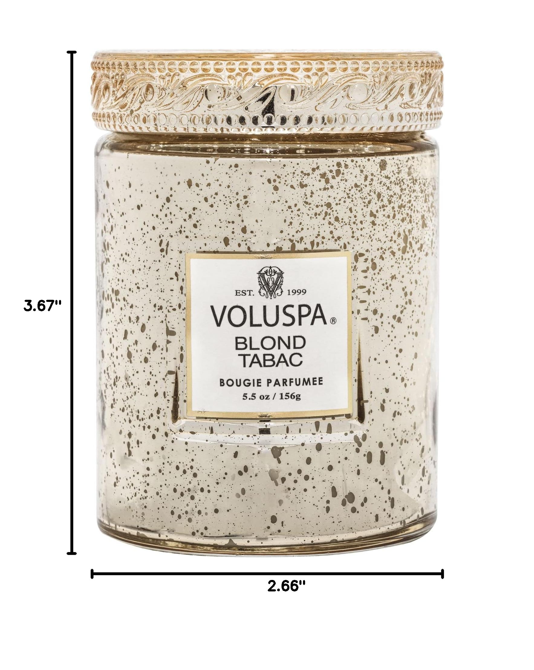 Voluspa Blond Tabac, Small Candle Jar, 5.5 oz, 50 Hour Burn Time, Coconut Wax for Clean Burning, Handcrafted in The USA