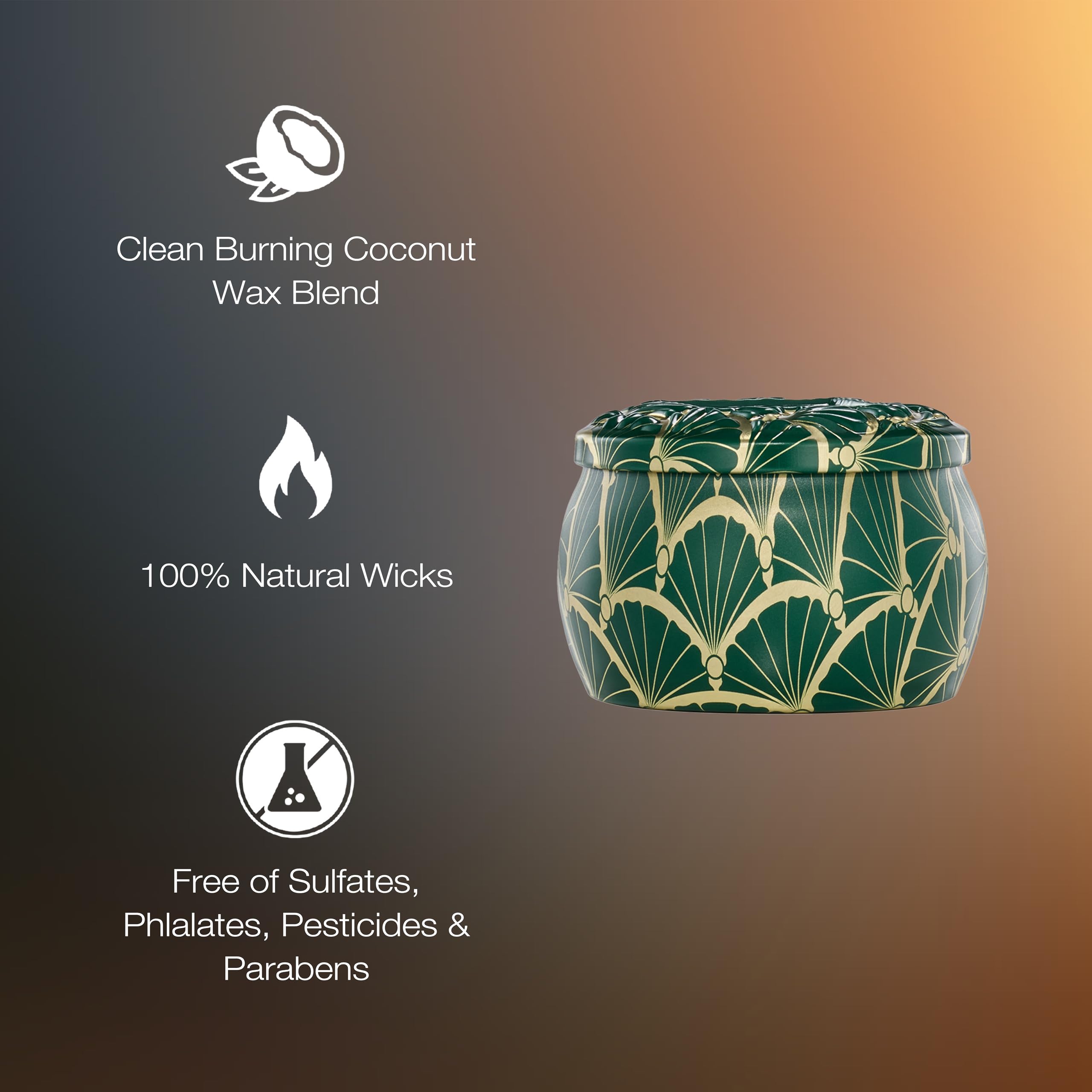 Voluspa Noble Fir Garland, Mini Tin Candle, 4 oz, 25 Hour Burn Time, Coconut Wax Candle for The Home, Handcrafted in The USA