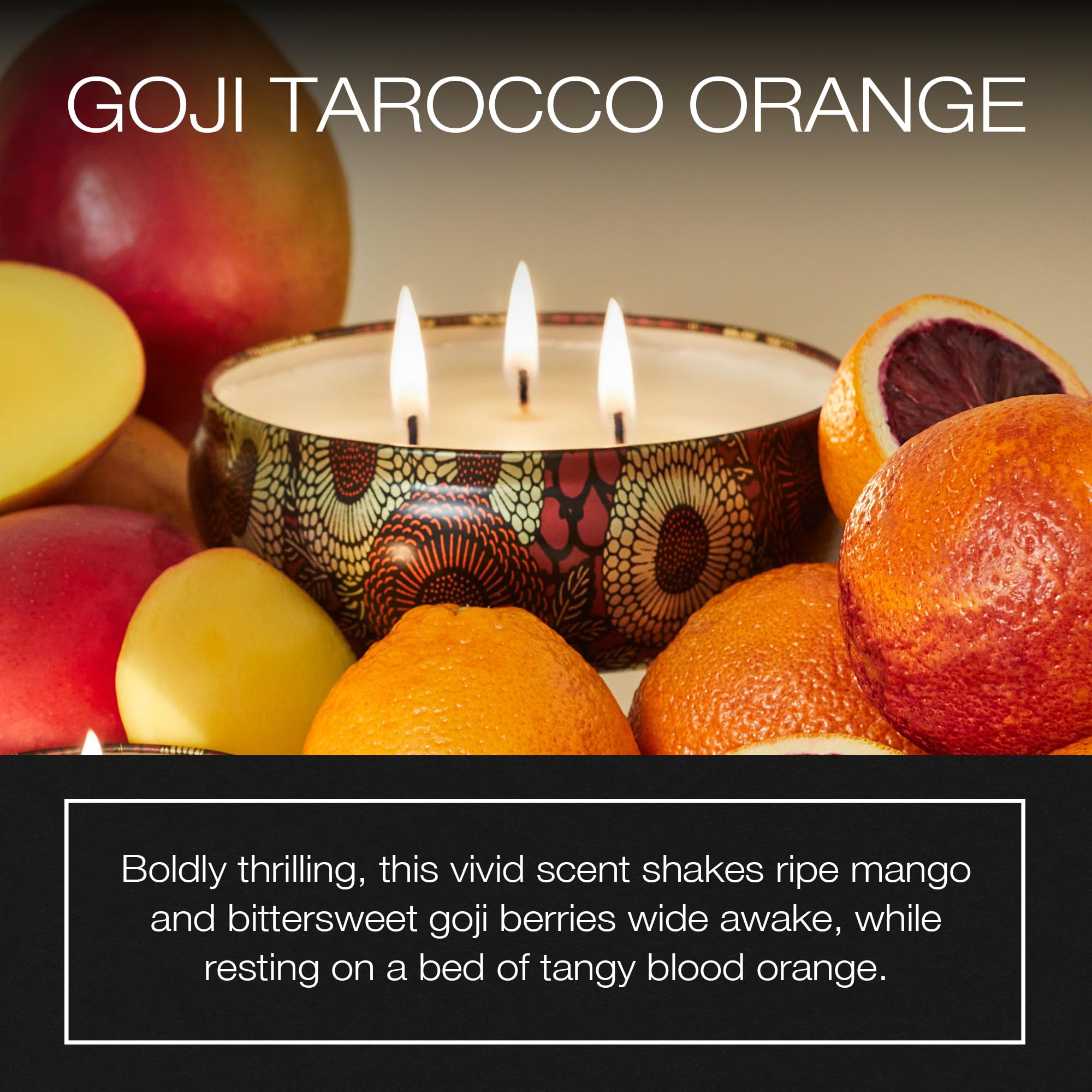 3 Wick Tin Candle - Goji Tarocco Orange by Voluspa for Unisex - 12 oz Candle