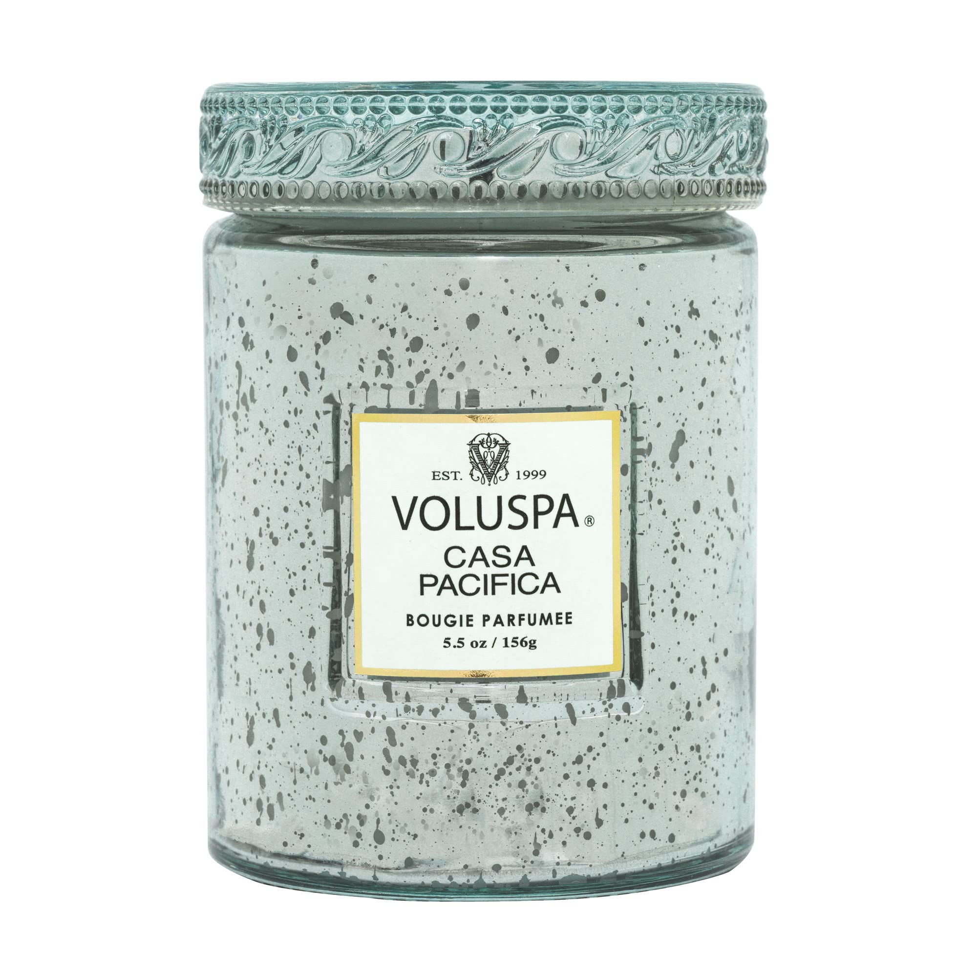Voluspa Casa Pacifica Candle | Small Glass Jar | 5.5 Oz. | 50 Hour Burn Time | Hand-Poured Coconut Wax for a Clean Burn | Handcrafted in The USA