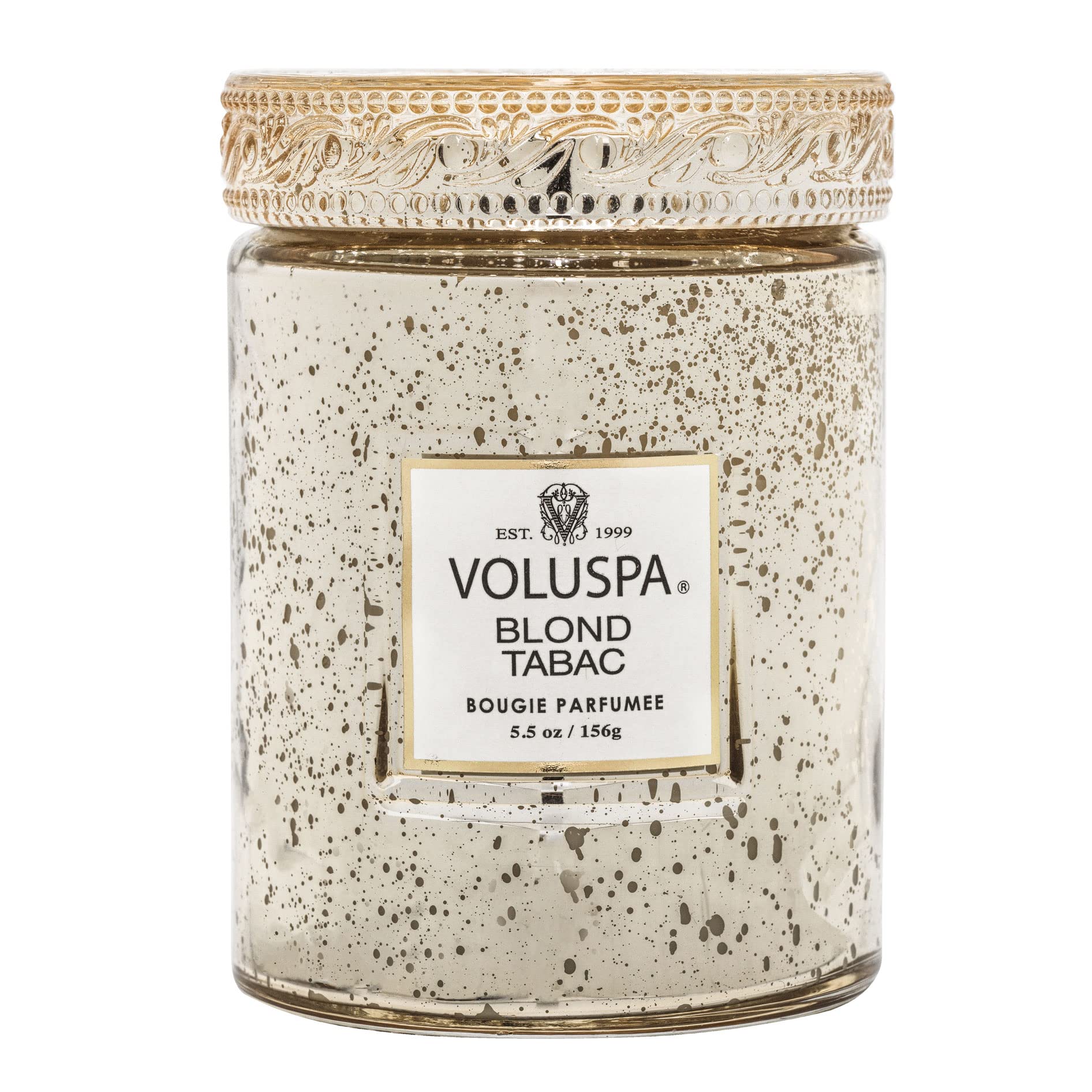 Voluspa Blond Tabac, Small Candle Jar, 5.5 oz, 50 Hour Burn Time, Coconut Wax for Clean Burning, Handcrafted in The USA