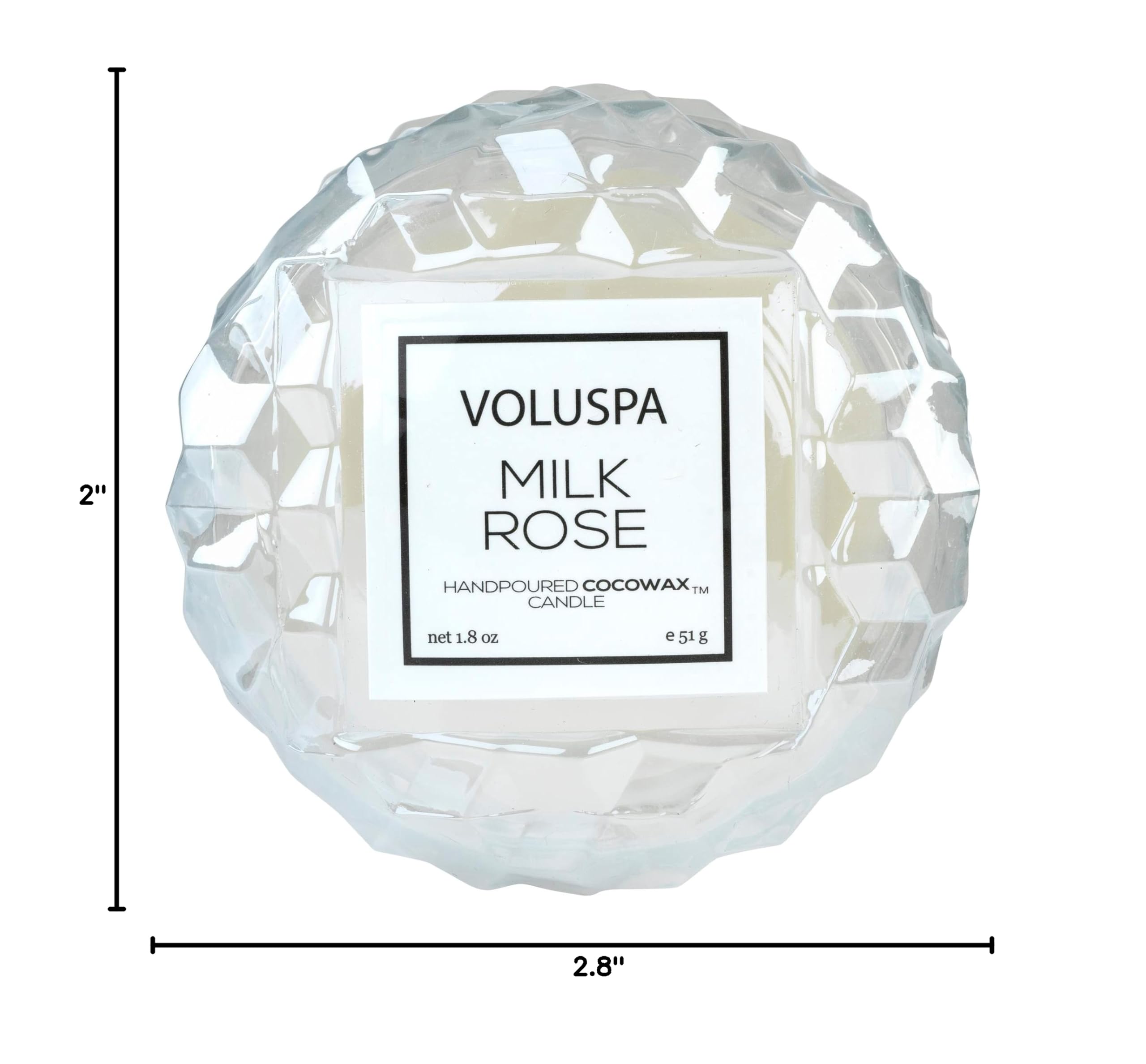 Voluspa Milk Rose, Macaron Candle, 1.8 Ounce, 15 Hour Burn Time, Coconut Wax for Clean Burning, Handcrafted in The USA